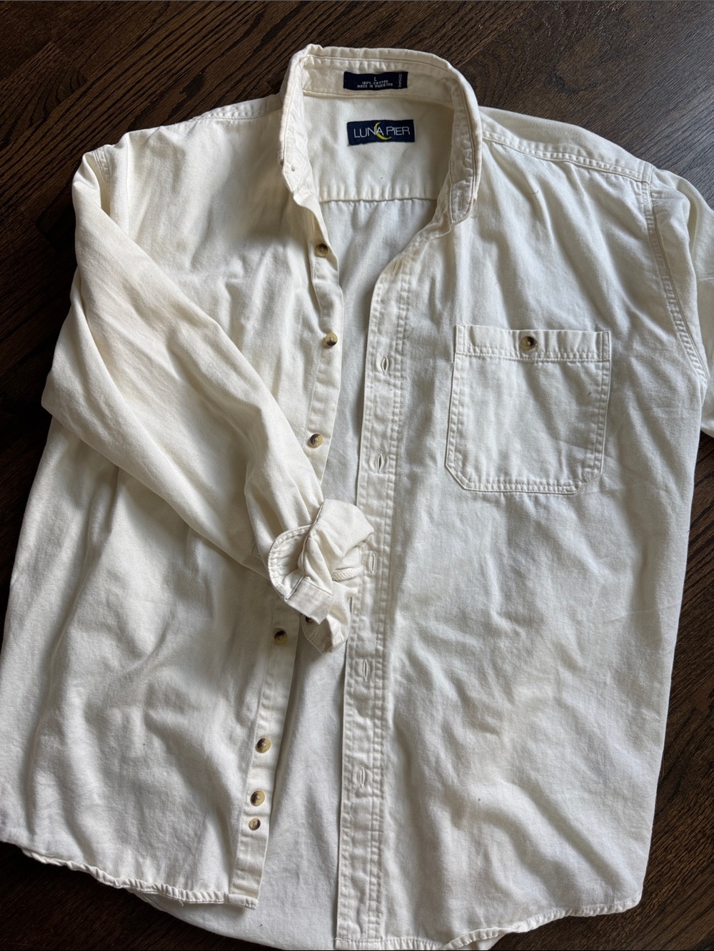 Off-White Cotton Button-Down Shirt